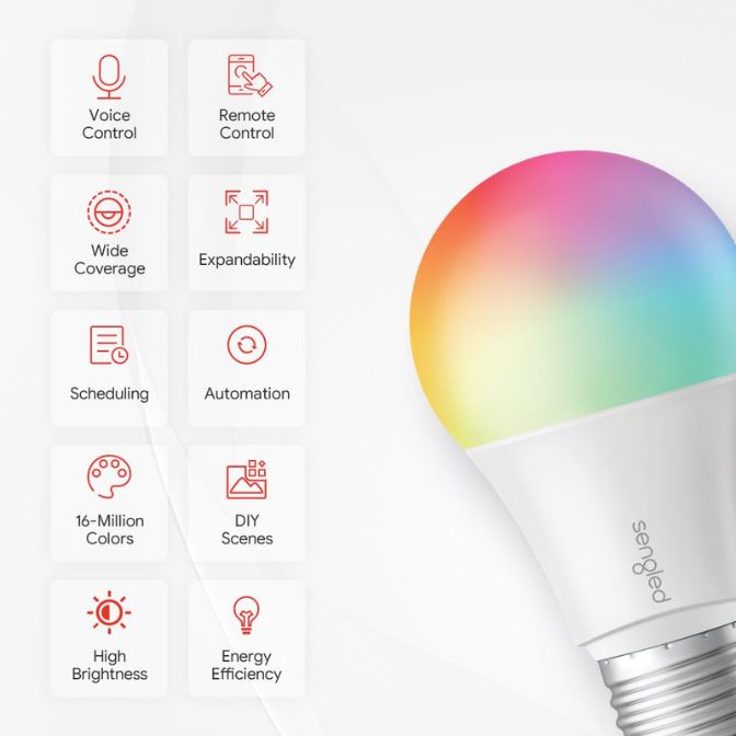 Sengled Smart LED Multicolor A19 Starter Kit Bulbs Compatible with Alexa & Google Assistant Features