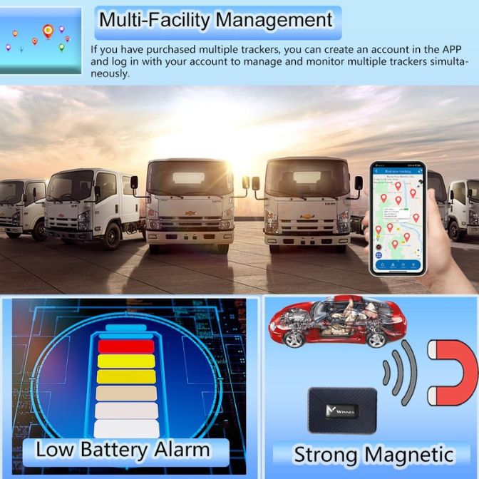 Mini GPS Tracker for Vehicles No Subscription 4G LTE with Magnetic GPS Tracker Device for Kids Real-Time Car Tracker Device Hidden Small Portable Precise Positioning for Vehicles Car Assets Tk913 3