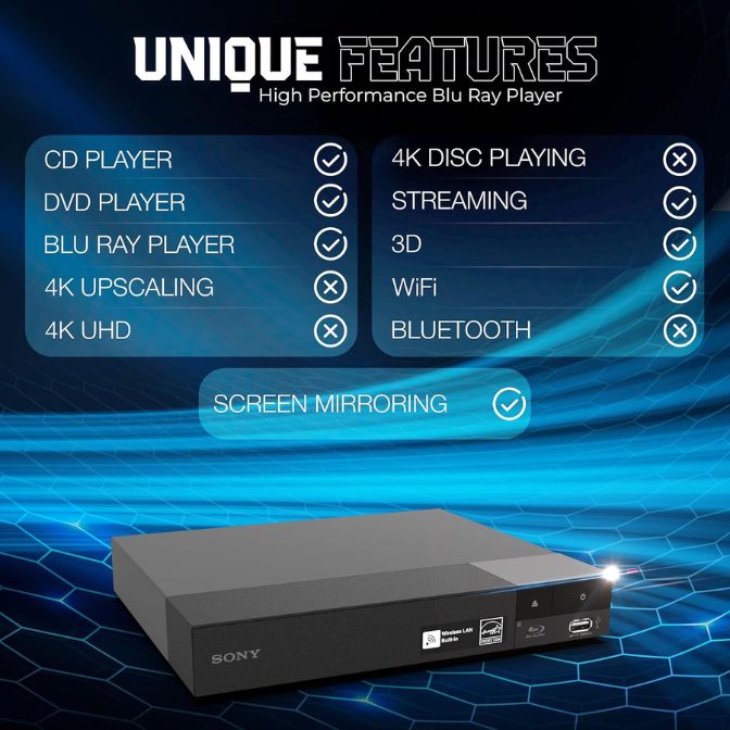 Sony DVD Player Blu Ray Player BDP-BX370 Bundle, High Speed HDMI Cable, Zdirect Lens Cloth 2