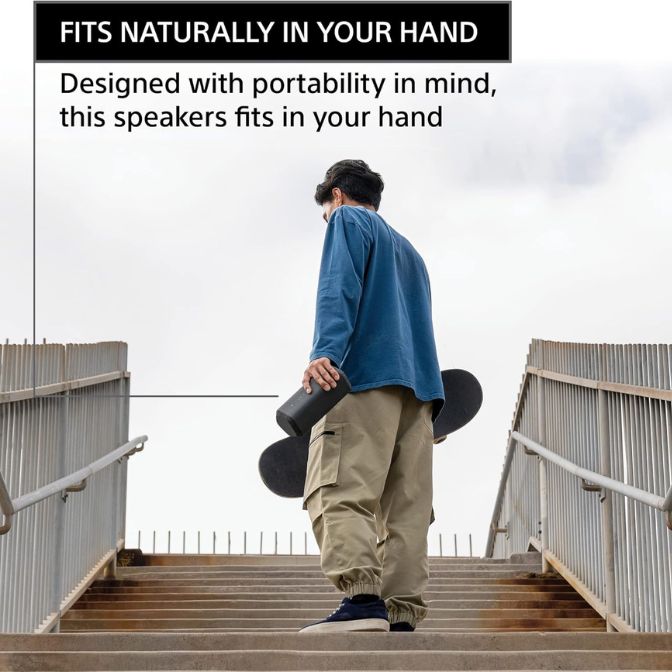 Sony SRS-XE300 X-Series Wireless Portable Bluetooth Speaker, IP67 Waterproof, Dustproof, Shockproof, Light Gray 6