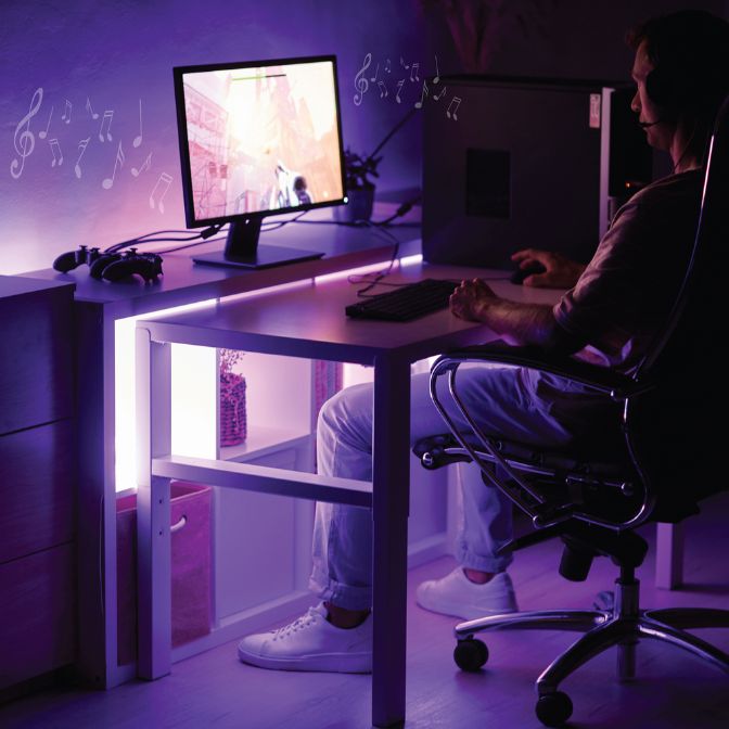 13.1ft Smart Sound Reactive RGBIC Multi-color Flow Effect LED Light Strip with App Control 3