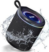 GX-BT190 Crystal Clear Series Portable Bluetooth Speaker | Waterproof IP67 Floats on Water | 15 Hour Playtime | 6 Mood Light Modes | True Wireless Pairing | Hands-Free Calling | Lanyard |
