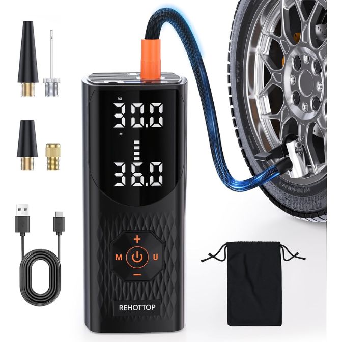 Tire Inflator Portable Air Compressor 20000mAh 160PSI Air Pump LED