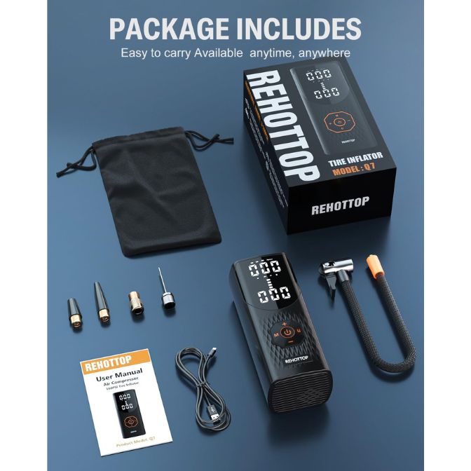 Tire Inflator Portable Air Compressor 20000mAh 160PSI Air Pump LED 5