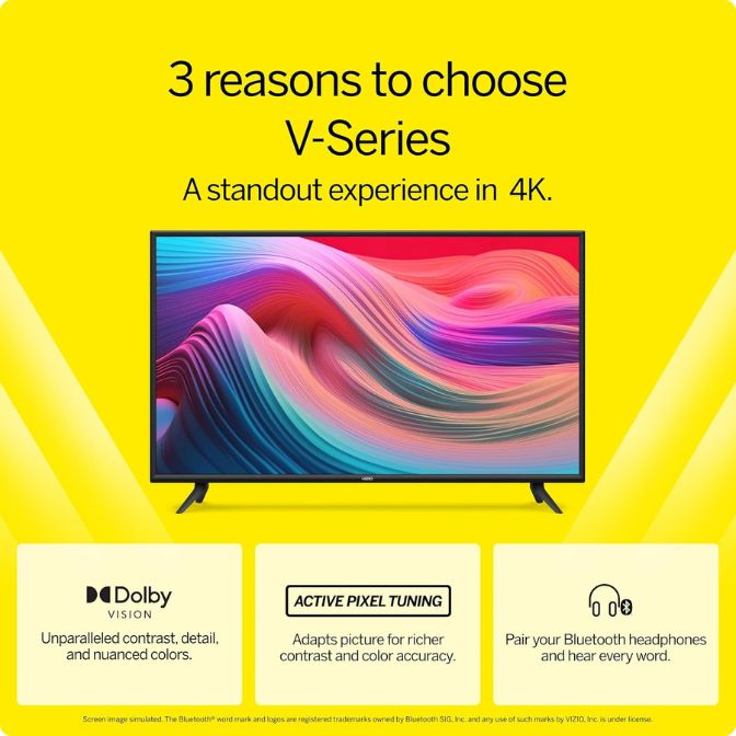 VIZIO 65-inch V-Series 4K UHD LED Smart TV with voice remote, Dolby Vision, HDR10+, and Alexa compatibility, 2022 model 4