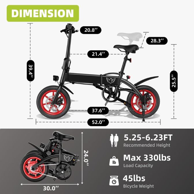 WINDHORSE Folding Electric Bike, 21 MPH Max Speed & 31 Miles Range 2