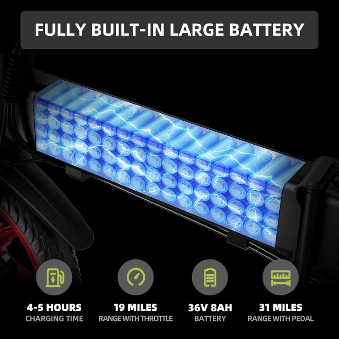 WINDHORSE Folding Electric Bike, 21 MPH Max Speed & 31 Miles Range 5