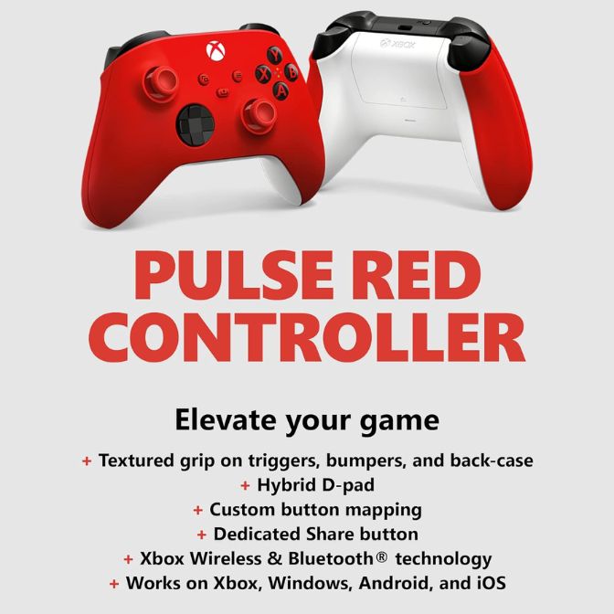 Xbox Wireless Controller, Pulse Red 3