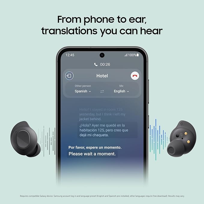 Samsung Galaxy Buds FE True Wireless Bluetooth Earbuds, Comfort and Secure in Ear Fit, Auto Switch Audio, Touch Control, Built-in Voice Assistant, Graphite