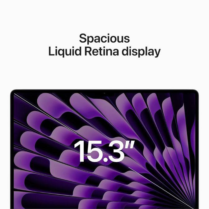 Apple 2023 MacBook Air Laptop with M2 chip: 15.3-inch Liquid Retina Display, 8GB Unified Memory, 256GB SSD Storage, 1080p FaceTime HD Camera, Touch ID. Works with iPhone/iPad; Space Gray 2