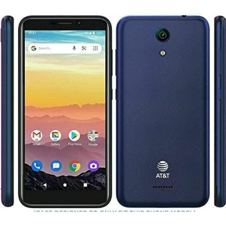 AT&T prepaid smartphone with a 55-inch display, 16GB storage, 4G LTE support, and GSM unlocked functionality in blue 2