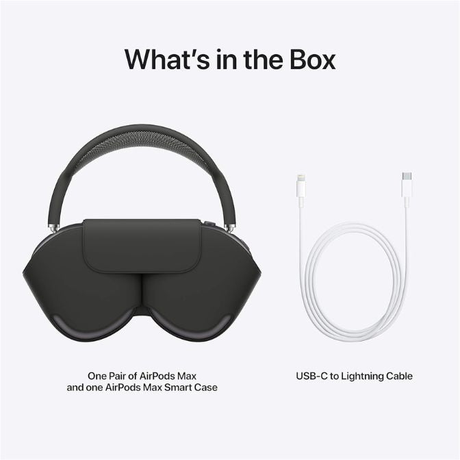 Apple AirPods Max over-ear headphones in Space Gray with active noise cancelling, transparency mode, and personalized spatial audio 3