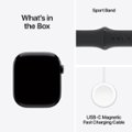 Apple Watch Series 10 GPS with 46mm aluminum case and black sport band, medium/large, jet black 4