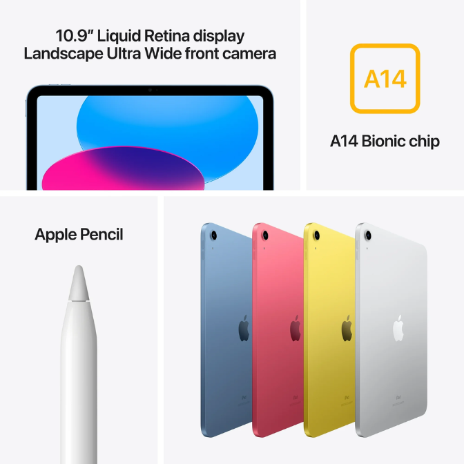 Apple - 10.9-Inch iPad - Latest Model - (10th Generation) with Wi-Fi - 64GB (factory renewed)