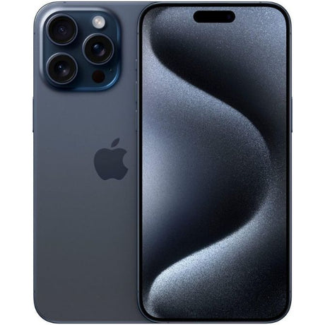 Apple iPhone 15 Pro Max with 256GB storage in Blue Titanium, factory unlocked