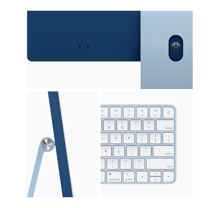 2021 Apple iMac with Apple M1 Chip with 8-core CPU (24-inch, 16GB RAM, 1TB SSD Storage)- Blue (Refurbished)