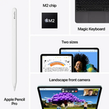 Apple - 13-inch iPad Air M2 chip Built for Apple Intelligence Wi-Fi + Cellular 128GB - Blue Unlocked + Renewed