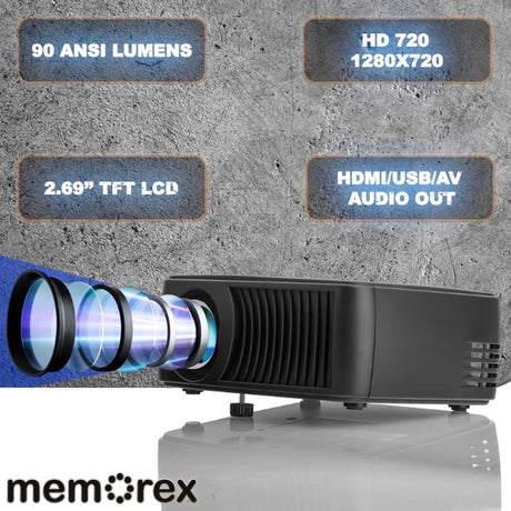 Memorex 720P Bluetooth Projector - Includes 100" Screen 5