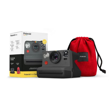 Polaroid Now Bundle with Black Camera and Red Travel Pouch 2