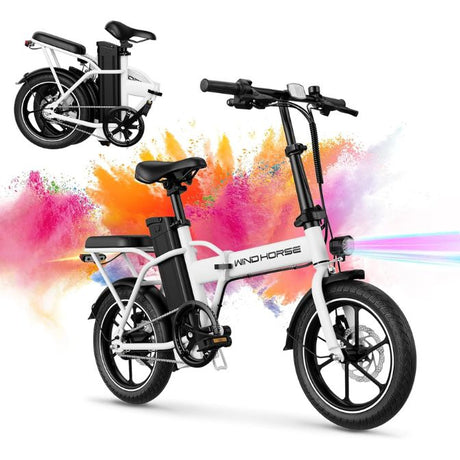 WINDHORSE 630W Electric Bike - 25 MPH Top Speed - 35-Mile Range - White