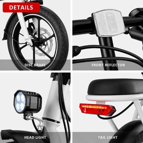 WINDHORSE 630W Electric Bike - 25 MPH Top Speed - 35-Mile Range - White 5