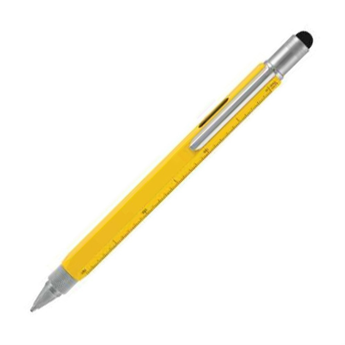 Multifunction Tool Pen, 6 in 1 Tool with Ballpoint Pen, Touch Screen Stylus, Ruler, Spirit Level, Flat-head and Phillips Screwdriver, All-in-One Tech-Tool Pen