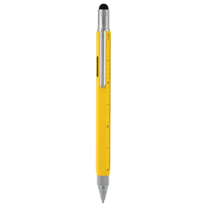 Multifunction Tool Pen, 6 in 1 Tool with Ballpoint Pen, Touch Screen Stylus, Ruler, Spirit Level, Flat-head and Phillips Screwdriver, All-in-One Tech-Tool Pen